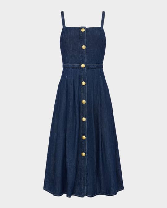 L'Agence Esmeralda Denim Midi Dress | Neiman Marcus