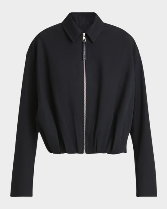 Loewe Gathered Zip-Up Jacket | Neiman Marcus