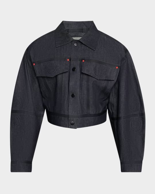 Men's GSxWVB Denim 3D Embossed Ball Jacket