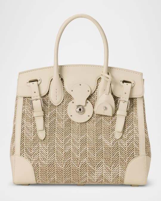 ハンドバッグ RALPH LAUREN COLLECTION RICKY 33 CANVAS HANDBAG Ralph Lauren Collection Ricky 33 Herringbone Woven Tote Bag