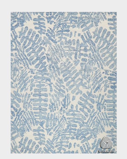 Exquisite Rugs Botanica Light Blue/Ivory New Zealand Wool hand-tufted ...