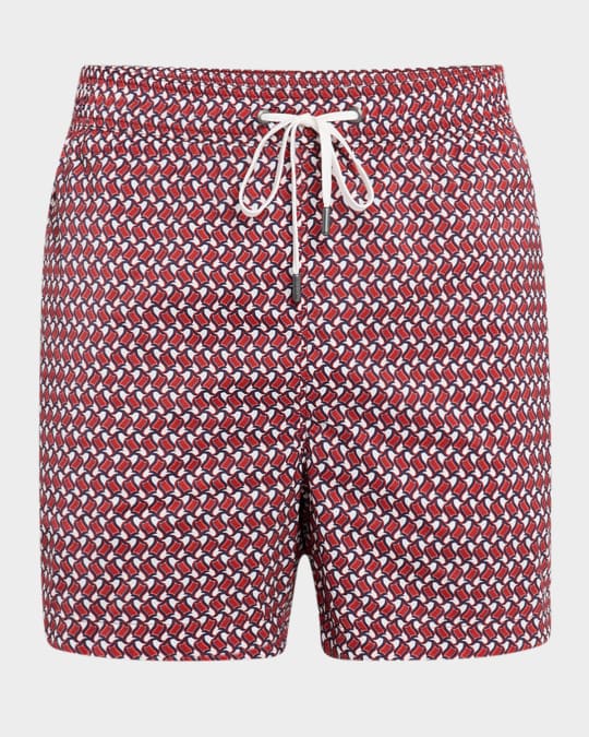 Men's Charles Geometric Swim Trunks, 5" Inseam