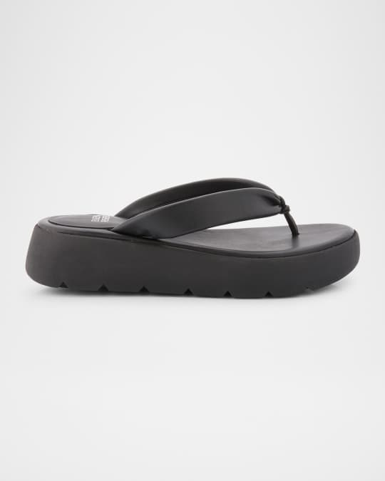 Padded Leather Thong Sandals