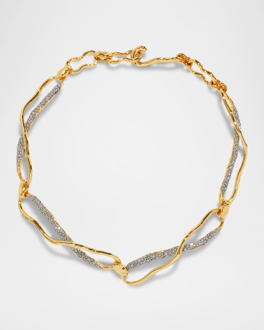 Solanes Gold Crystal Infinity Link Necklace