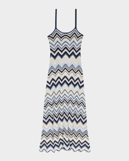 Maje Rizag Chevron Knit Midi Dress | Neiman Marcus