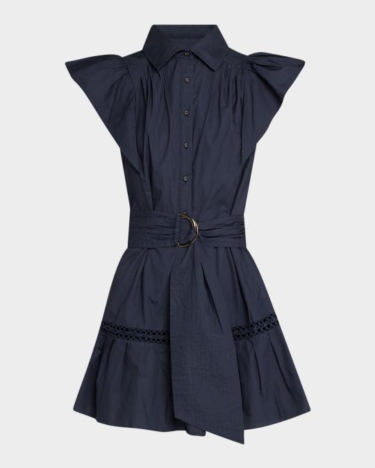 marceline poplin shirt mini dress Ramy Brook Embroidered Marceline Mini Dress