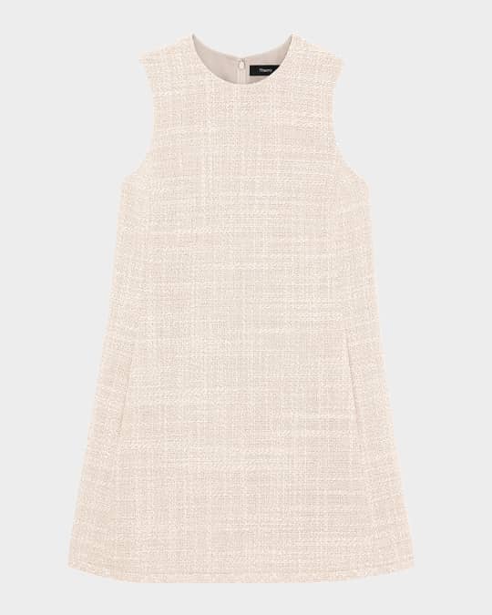 Sleeveless Tweed Shift Dress