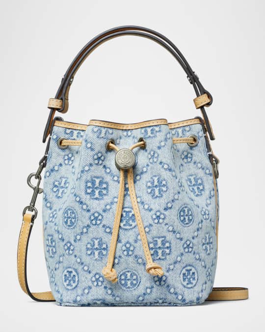 Mini T Monogram Denim Bucket Bag
