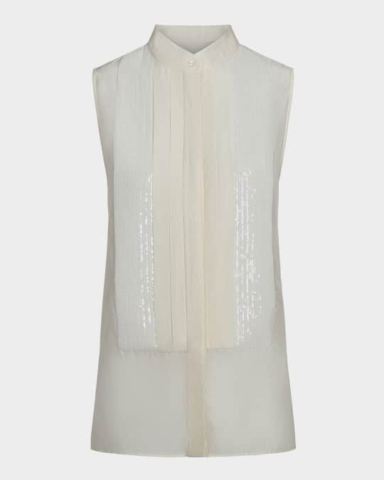 Adele Sequined Semi-Sheer Blouse
