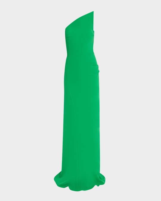 Jovani Strapless Asymmetric Column Gown | Neiman Marcus