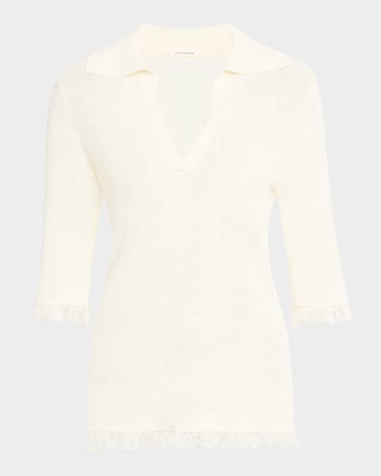 Dreelo Linen-Blend Fringed Top