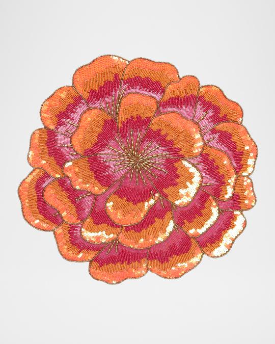 KIM SEYBERT 貝 ランチョンマット 4枚セット ニーマンマーカス Kim Seybert Marigold Beaded Placemat | Neiman Marcus