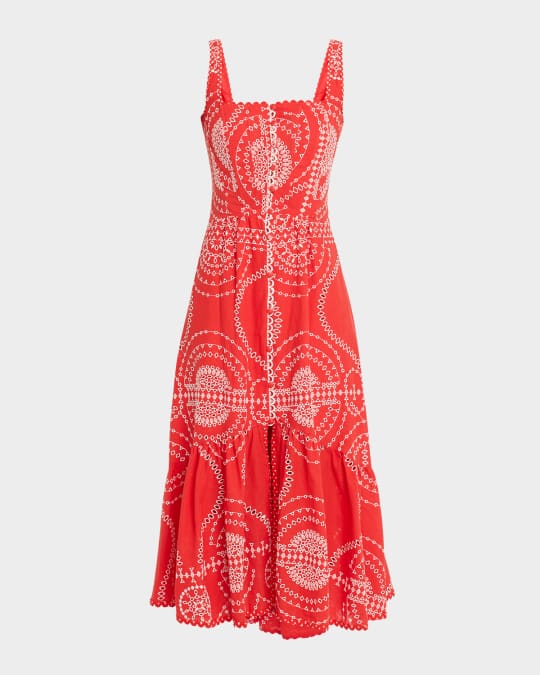 chinese dress ladies Charo Ruiz Ibiza Solace Blue Embroidered Bustier Midi Dress main image 1