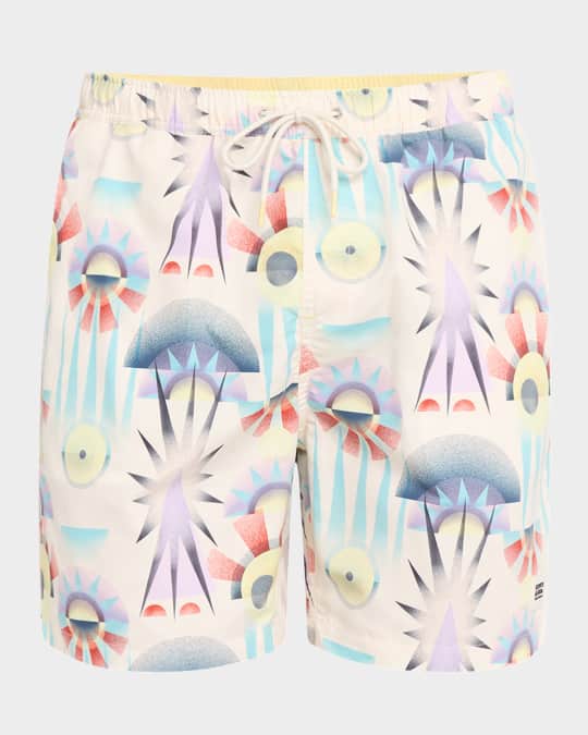 Men's Printed Mid-Length Swim Shorts