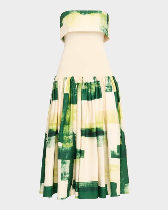 Robia Strapless Drop-Waist Midi Dress