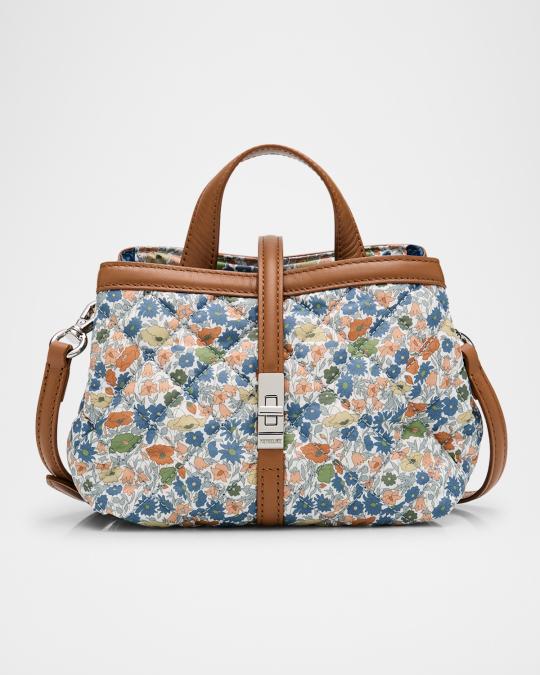 MZ Wallace Astor Mini Floral-Print Quilted Top-Handle Bag | Neiman