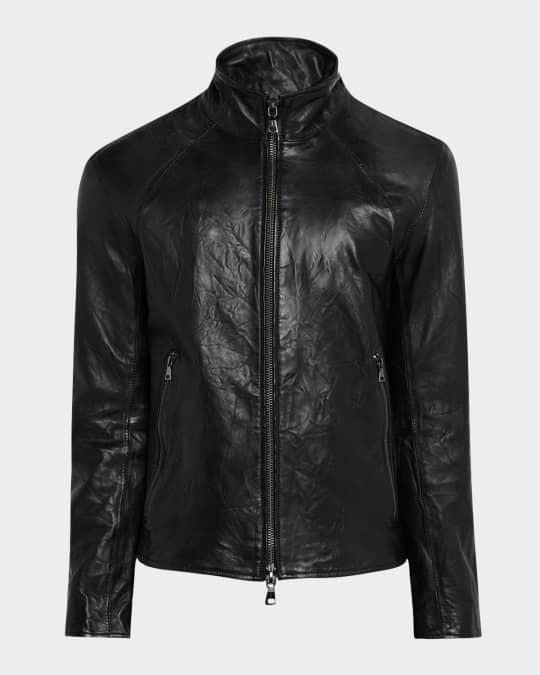 John Varvatos Men's Ansel Sheepskin Leather Full-Zip Jacket