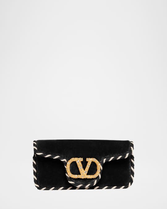 Valentino Garavani Loco VLOGO Velvet Clutch Bag | Neiman Marcus