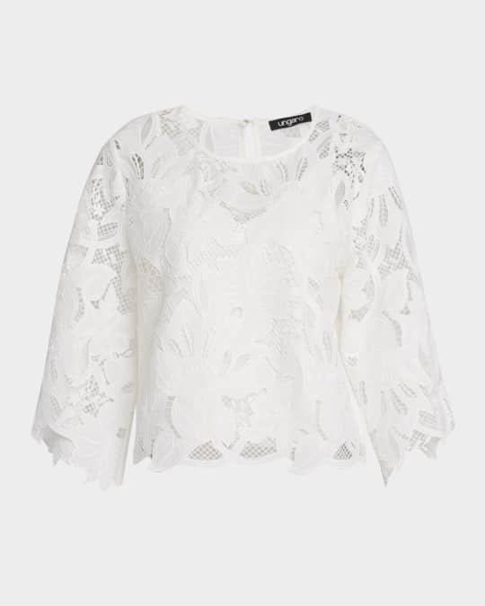 Vienna Embroidered Floral Lace Blouse