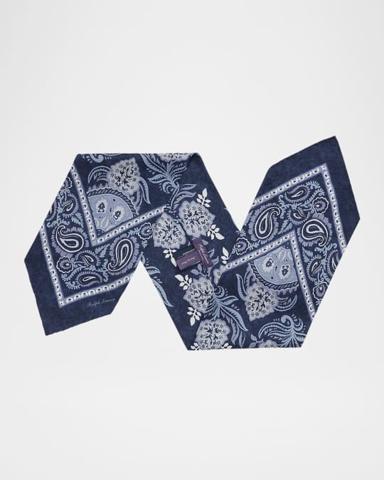 Ralph Lauren Purple Label Men's Paisley Silk Habotai Neckerchief