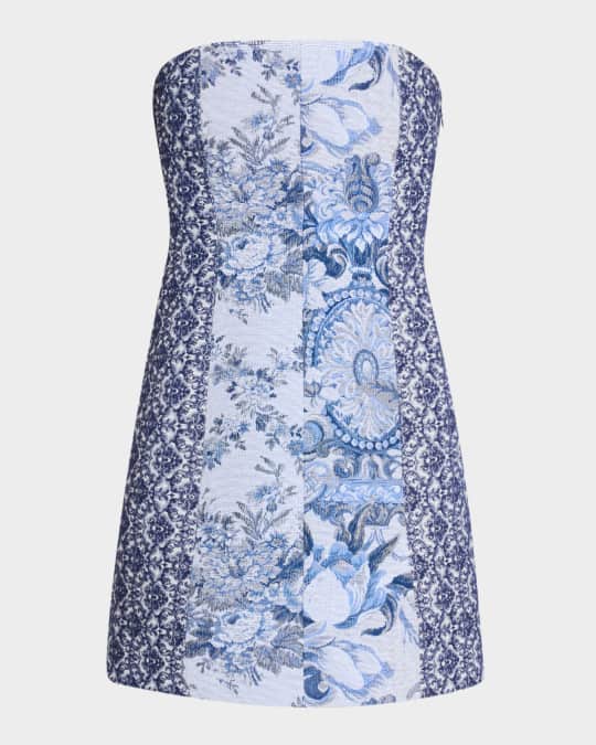 Violet Strapless Seamed A-Line Mini Dress