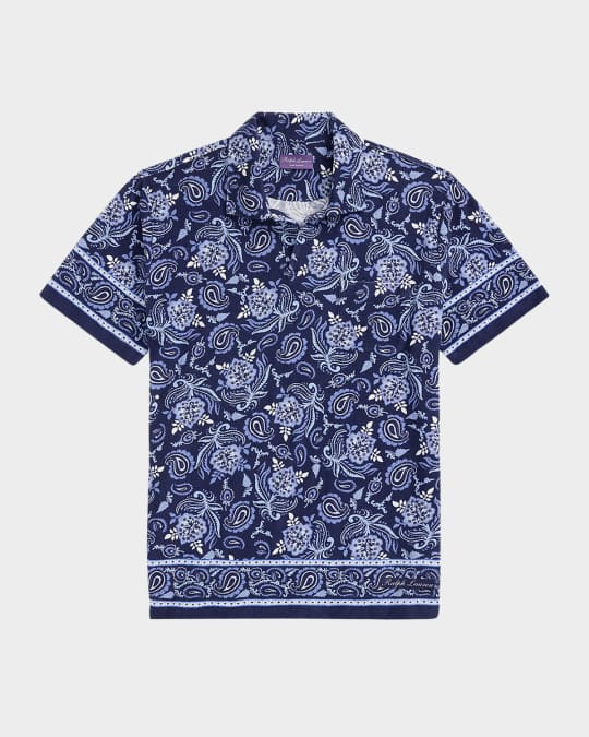 Ralph Lauren Purple Label Men's Paisley Riviera Terry Polo