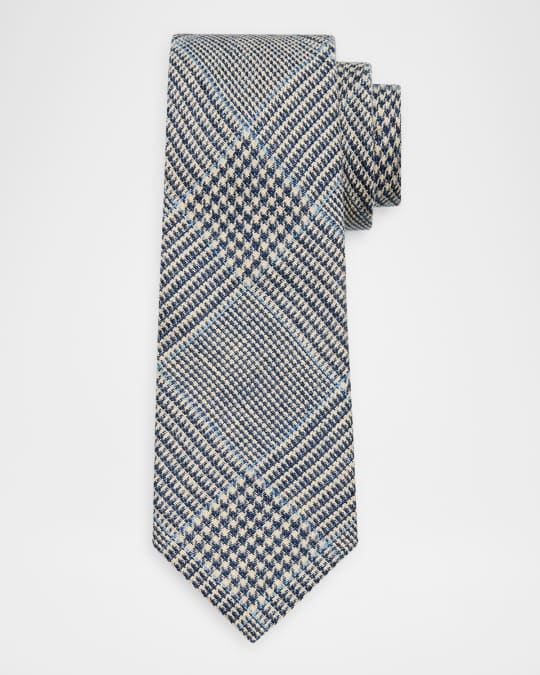 Men's Glen Plaid Linen Tie