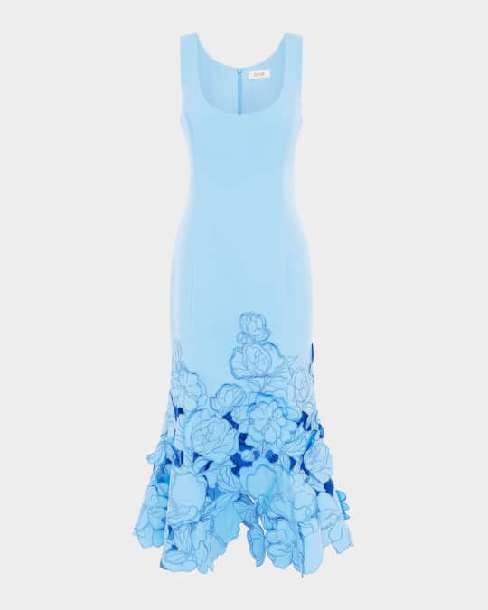 Emily Cutwork Floral-Embroidered Midi Dress