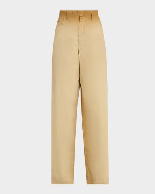 Pinch-Seam Garment Dyed Straight-Leg Trousers