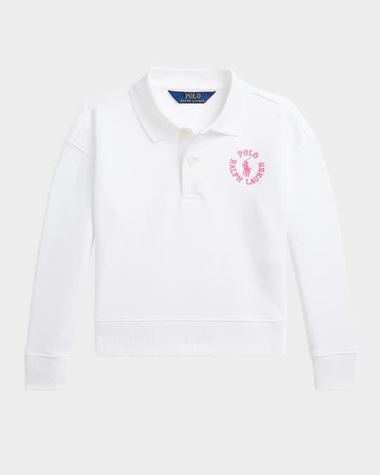 Girl's Polo Embroidered Sweatshirt, Size 2-6X 