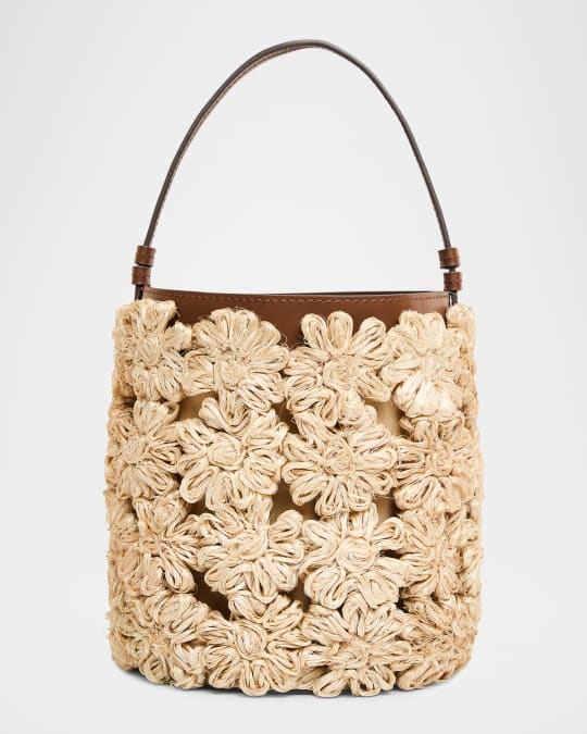 The Ravello Floral Straw Bucket Bag