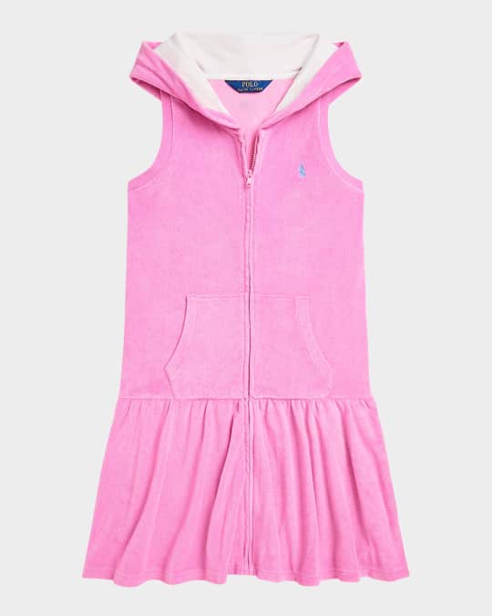 Girl's Terry Cloth Hooded Cover Up, Size S-XL