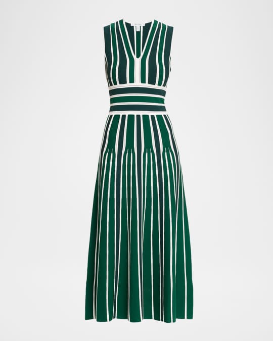 green emerald velvet dress Max Mara Weekend Edolo Green FLARED SATIN DRESS – Think Bubbles