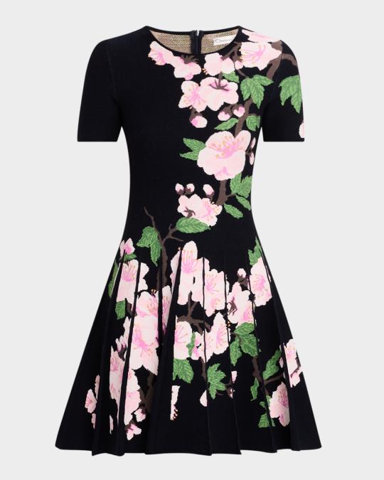 oscar de la renta cherry blossom sequin mini dress Oscar de la Renta, Cherry Blossom Sequin Cocktail Dress Wedding Dress