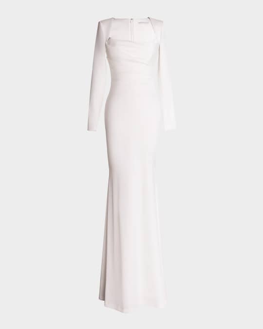 Delores Square-Neck Satin Mermaid Gown