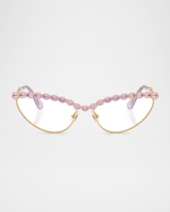 SK1030 Crystal Cat-Eye Metal Optical Frames