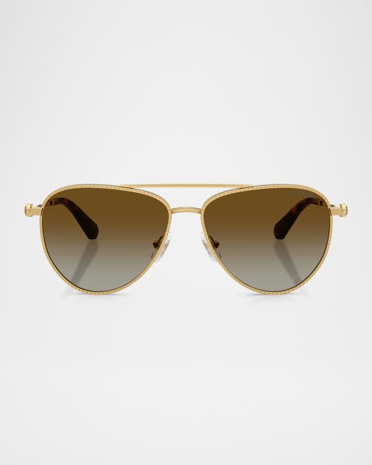 SWAROVSKI SK7031 Crystal Metal Aviator Sunglasses | Neiman  display picture 2