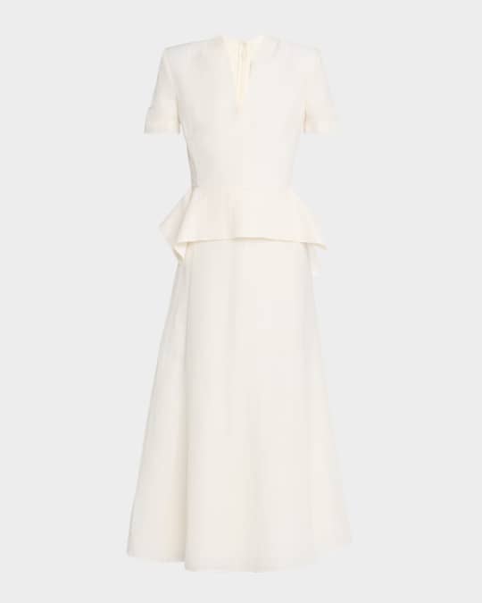 white christmas dresses Cream Roland Mouret Wool Asymmetrical Dress Size US 4 main image 1