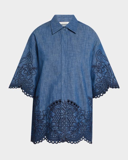 sachin and babi light blue dress ZIMMERMANN Coco bow-embellished cutout floral-print linen midi dress