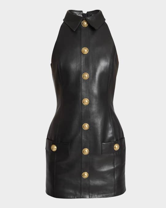 balmain black dress gold buttons Pierre Balmain Gold Embellished Buttoned Dress Women's Dress Black : 36 (US 4) main image 1