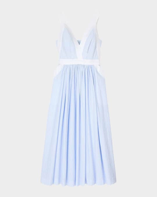 white a line midi dress with sleeves Do Long White A-LINE FLARED NECKLINE MIDI DRESS