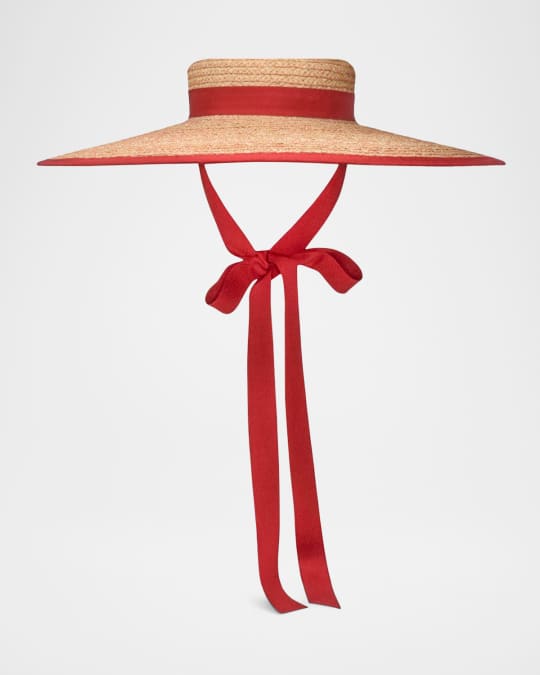 Claiborne Straw Bucket Hat With Cotton Scarf