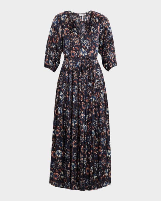 Santa Cecilia Tiered Viscose Sateen Maxi Dress