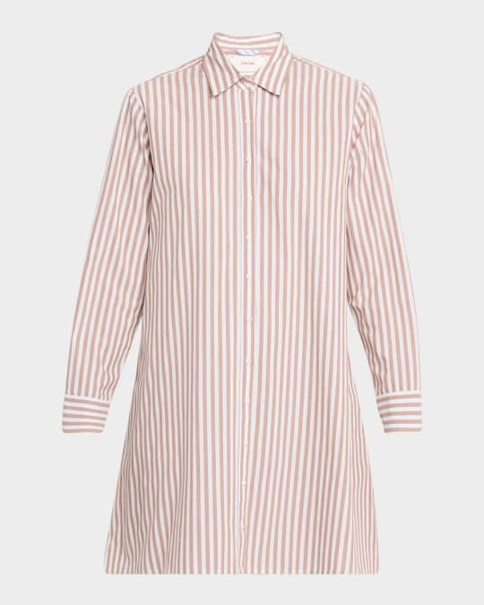 Bobby Striped Cotton Shift Mini Shirtdress