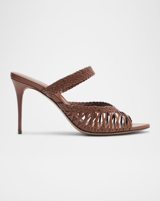 Alexandre Birman Agatha 85 Leather Stiletto Sandals | Neiman  display picture 2