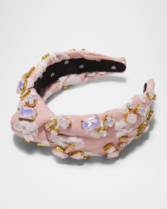 Lele Sadoughi Candy Pink Beaded Woven Headband Lele Sadoughi Oversized Pearl Woven KNOTTED HEADBAND NWT  main image 4