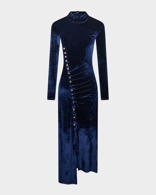 knee length dresses for ladies Square Neck Velvet Midi Cocktail Dress XJ413