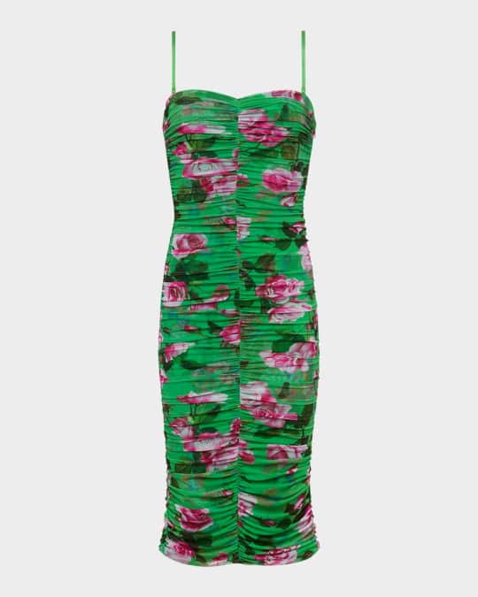 green emerald velvet dress L'AGENCE Amani Wrap Mini Dress in Grass Green main image 0