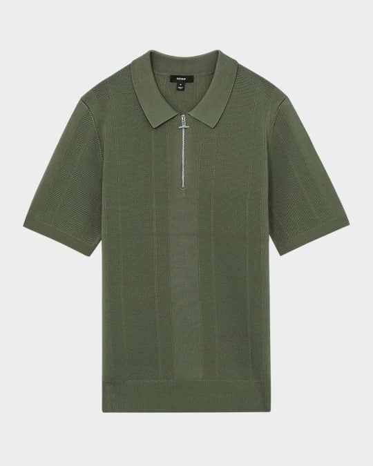 Reiss Men's Bart Half-zip Textured Polo Shirt | Neiman Marcus