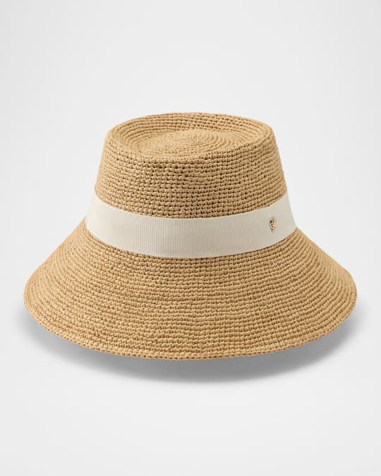Clover Raffia Cloche Bucket hat